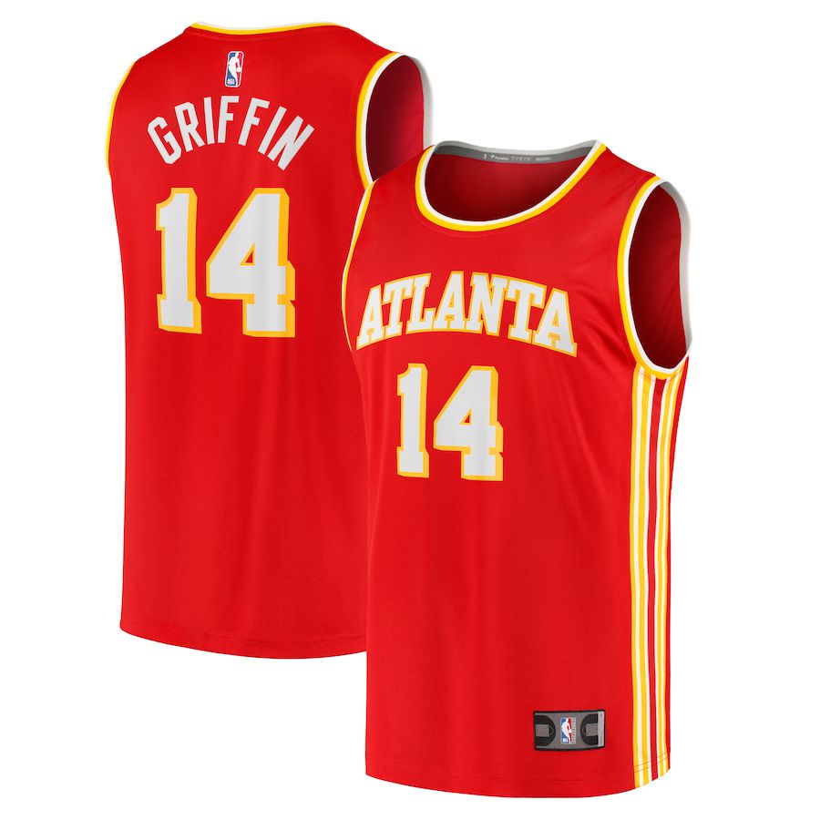 Men Atlanta Hawks #14 AJ Griffin Fanatics Branded Red 2022 NBA Draft First Round Pick Fast Break Replica Player NBA Jersey